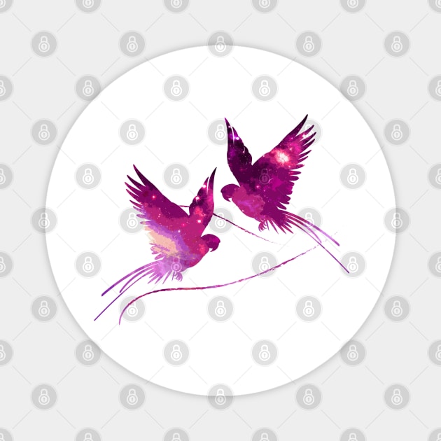 Two Pink Birds Magnet by Scailaret